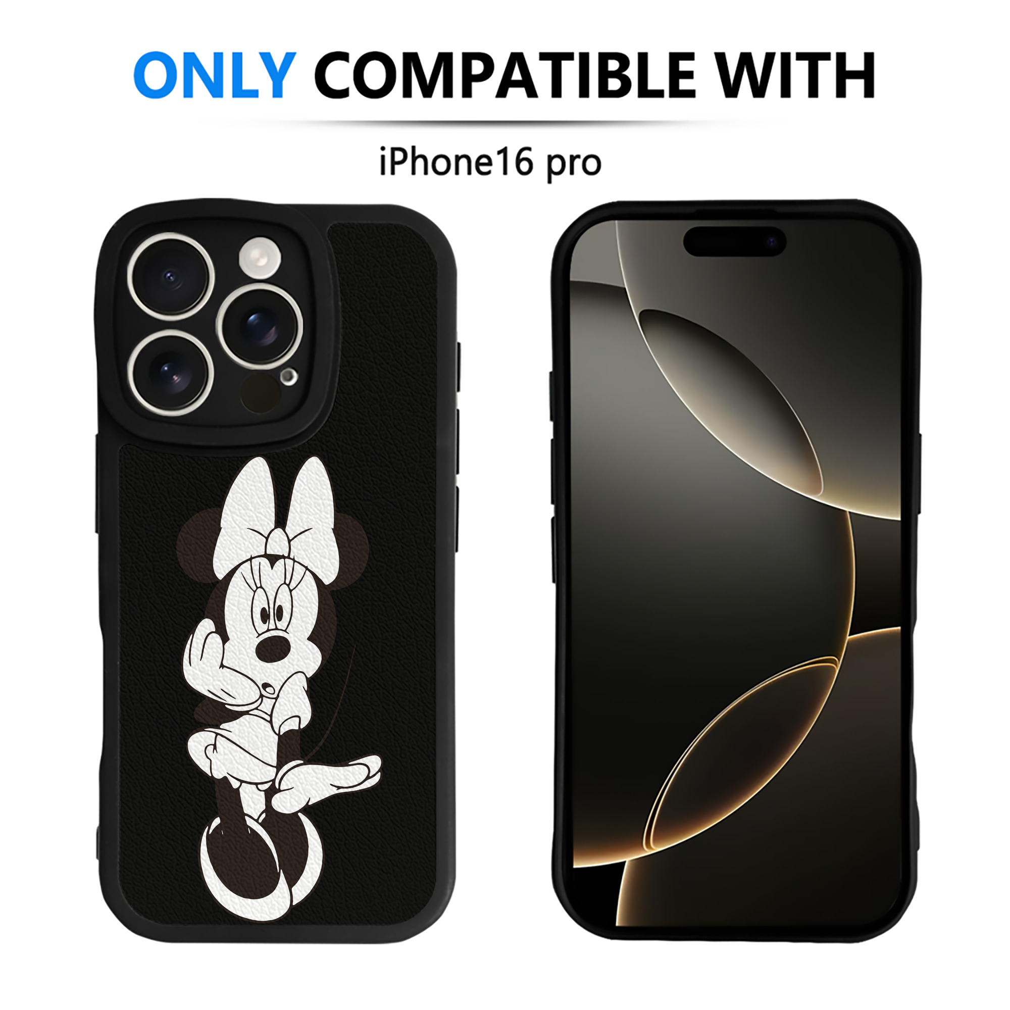（画像用） ミッキーマウス Mickey Mouse 【iPhone 16シリーズ対応】シリコンスマホケース（レザー調） 材質：シリコン